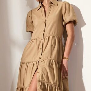 Brochu Walker The Havana Women’s Tan Sahara Button-Down Dress size Medium